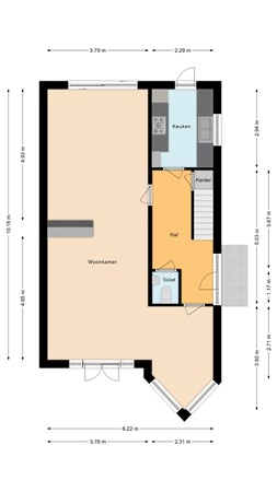 Floorplan - Van Der Helstlaan 21, 1213 CB Hilversum